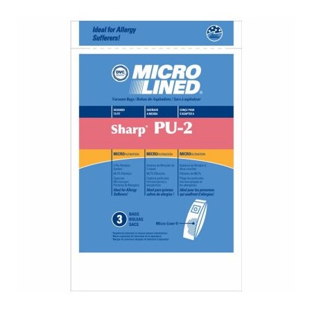 Essco 3PK Sharp PU2 Vac Bag SHR-14355